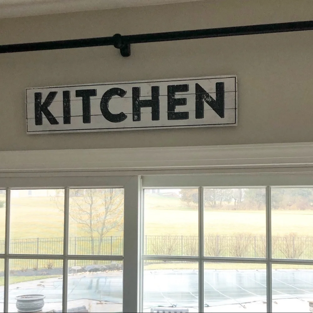KITCHEN wood plank wall sign art sign wall hanging white